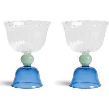 Sklenice Sada sklenic na víno &k amsterdam tulip blue 200 ml 2-pack 351.01 vícebarevná MLC