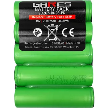 Akumulátor Gares 18V 2600mAh lithium-iontová (Li-Ion)