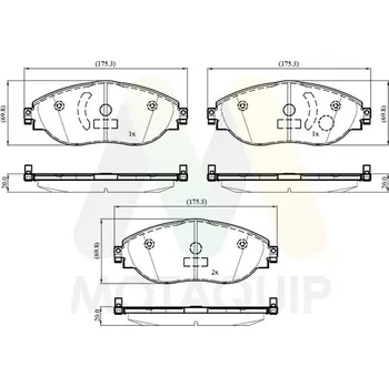 Brzdová destička Sada brzdových destiček, vždy 4 kusy v sadě MOTAQUIP LVXL2116
