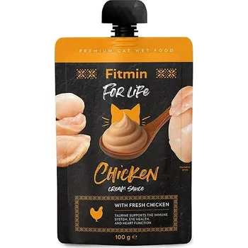 Krmivo pro kočku Fitmin For Life Kuřecí krémová kapsička pro kočky 3 × 100 g