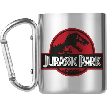 Kovový hrnek s karabinou Jurassic Park|Jurský Park: Logo (objem 240 ml)