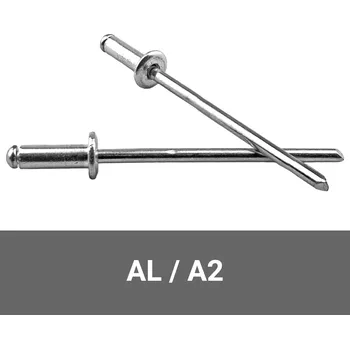 Nýt Trhací nýty 3,2x8 s plochou hlavou hliník / nerezová ocel A2 - 500 ks