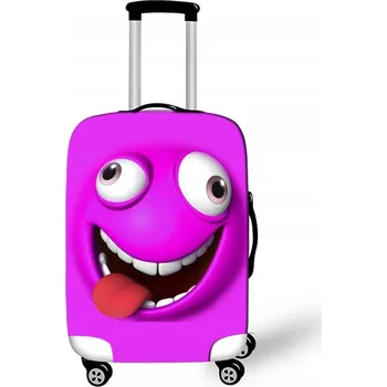 Elastický obal na kufr Crazy Face 01 - fialový
