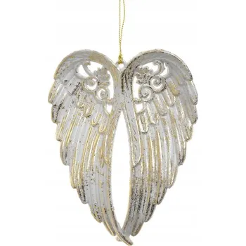 Vánoční dekorace Křídla závěsné vánoční ozdoby bílo-zlaté