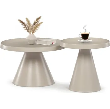 Konferenční stolek Set 2 konferenčních stolků NOEL III — kov, béžová
