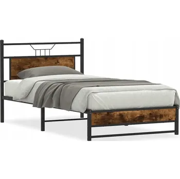 Postel Rám postele s čelem, kouřový dub, 207 x 105,5 x 91,5 cm