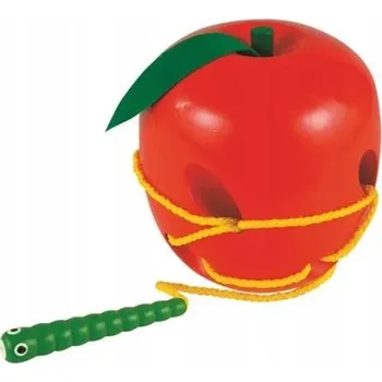 Dřevěná hračka Woody Vláček Jablko s červíkem