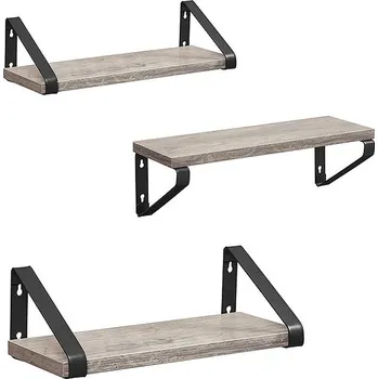 police Songmics Vasagle Swany Sada tří polic šedá/černá