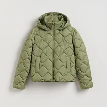 Dámské sako Reserved - Prošívaná bunda s kapucí - světle olivová - 530IA-81X - 530IA-81X-M