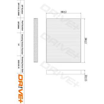 Kabinový filtr Filtr vzduchu v interiéru Dr!ve+ DP1110.12.0060