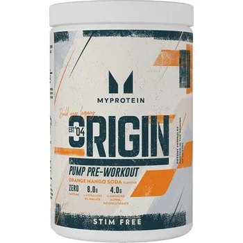 Anabolizér MyProtein Origin Pre-Workout Stim Free 600 g orange mango