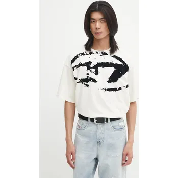 Pánské tričko Bavlněné tričko Diesel T-BOXT-N14 A13049.0DQAU béžová 01X, vel. L