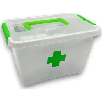 Úložný box ALTOM 2. jakost - Lékárnička, úložný box na léky s vnořeným organizérem, 2v1, s madlem, antibakteriální, 6.5l