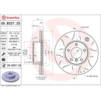 Brzdový kotouč Brzdový kotouč BREMBO 09.B337.2S