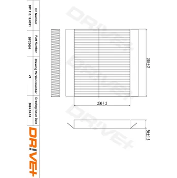 Kabinový filtr Filtr vzduchu v interiéru Dr!ve+ DP1110.12.0091