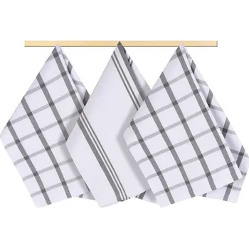 Utěrka Kuchyňské utěrky - sada 3 kusů Šedá BX5346 - 50x70 cm
