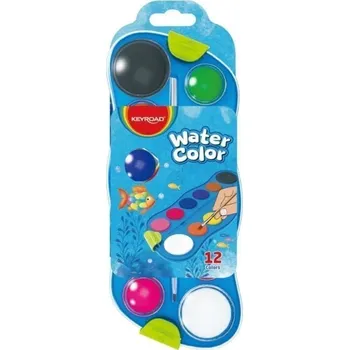 Vodová barva Keyroad Vodové barvy s malířskou paletou, 12 barev