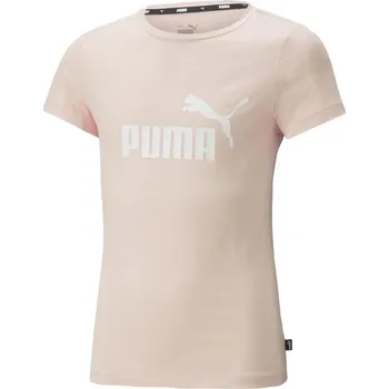 Dívčí triko Puma ESSENTIALS LOGO TEE 140 Růžová, Bílá