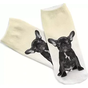 Dámské ponožky dámských kotníkových ponožek – motiv francouzského buldočka - Model1