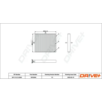 Kabinový filtr Filtr vzduchu v interiéru Dr!ve+ DP1110.12.0369