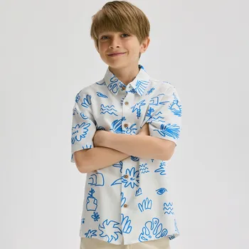 Chlapecká košile Reserved - Košile regular fit - krémová - 008EH-01X - 008EH-01X-158