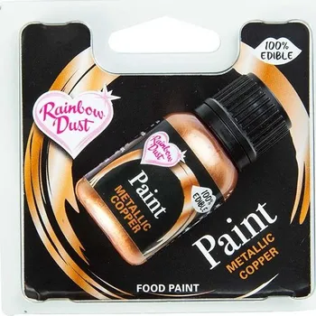 Přisada na vaření a pečení Metalická barva Rainbow Dust - Tekutá metalická barva Copper - měděná 25ml
