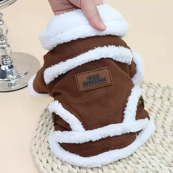 Obleček pro psa Zimní bunda pro malé psy – měkká teplá bunda s kožešinou, pohodlný zimní kabát pro malé a střední psy - M