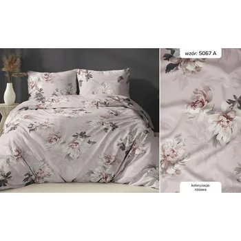 Povlečení Povlečení 160x200 pudrově růžové květy se zapínáním na zip Karo Satin