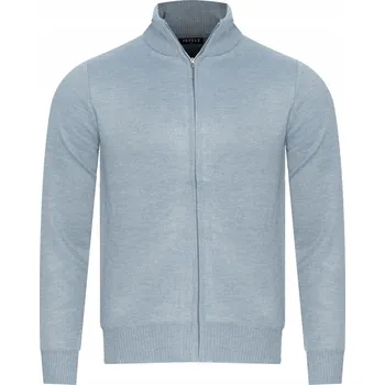 Pánský svetr PÁNSKÝ SVETR ROLÁK NA ZIP - 59B3605-2 klasický elegantní módní šedý