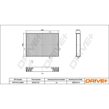 Kabinový filtr Filtr vzduchu v interiéru Dr!ve+ DP1110.12.0409