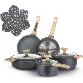 Sada nádobí KASANOVA Sada pánví na indukci 11 dílů šedá