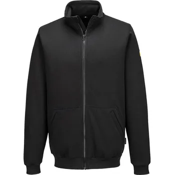 Pánská mikina PORTWEST Antistatická ESD mikina na zip Velikost: L, Barva: černá