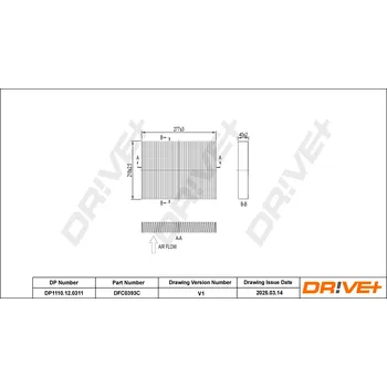 Kabinový filtr Filtr vzduchu v interiéru Dr!ve+ DP1110.12.0311