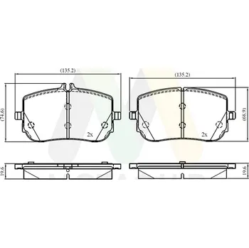 Brzdová destička Sada brzdových destiček, vždy 4 kusy v sadě MOTAQUIP LVXL2071