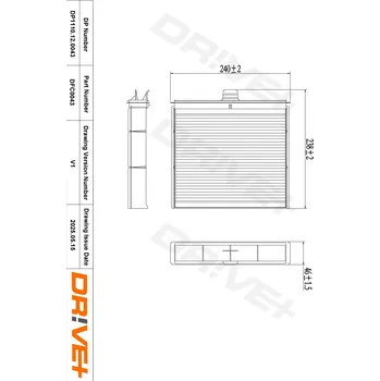 Kabinový filtr Filtr vzduchu v interiéru Dr!ve+ DP1110.12.0043