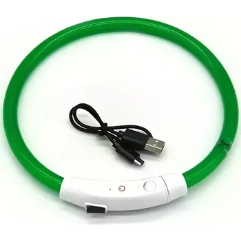 Obojek pro psa USB svítící bezpečnostní obojek pro psy – nastavitelný - Zelená