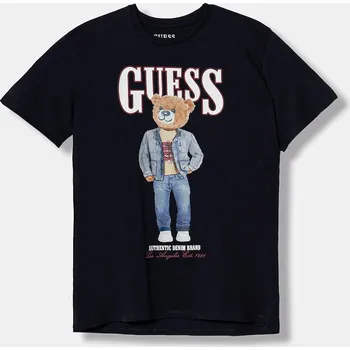 Dětské bavlněné tričko Guess L6RI11.K8HM4.PPY2 námořnická modř 59X, vel. 158-166