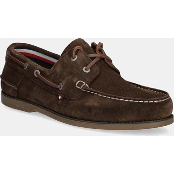 Dámské mokasíny Semišové mokasíny Tommy Hilfiger TH BOAT SHOE CORE SUEDE FM0FM05387 hnědá 89X, EUR 44