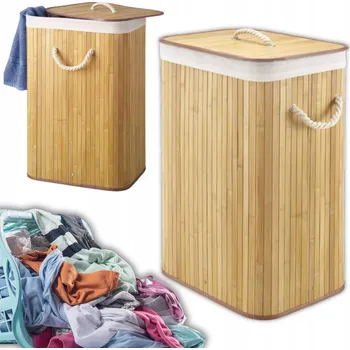 Koš na prádlo Volně stojící koš na prádlo POKKA 72 l béžový, hnědý, žlutý