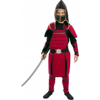 Karnevalový kostým KOSTÝM SAMURAJ BORDO BOJOVNÍK NINJA ZBROJ PŘEVLEK KARNEVAL 128