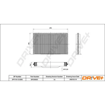 Kabinový filtr Filtr vzduchu v interiéru Dr!ve+ DP1110.12.0252