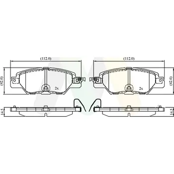Brzdová destička Sada brzdových destiček, vždy 4 kusy v sadě MOTAQUIP LVXL1955