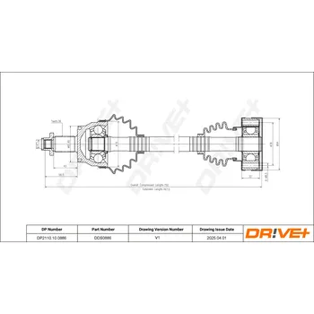 Poloosa kola Hnací hřídel - poloosa Dr!ve+ DP2110.10.0886