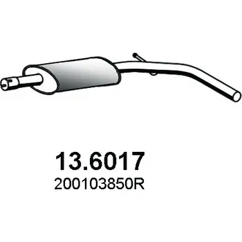 Zadní díl výfuku Střední díl výfuku ASSO 13.6017