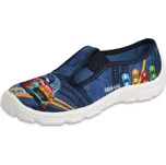 Dětské bačkory Befado Danny 975x195 s gumičkou – modré s autem | Botonožka.cz Velikost: 26