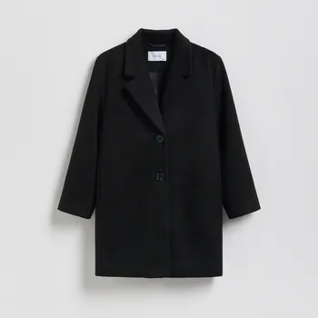 Dívčí bunda Reserved - Jednořadý kabát - černý - 416HR-99X - 416HR-99X-158