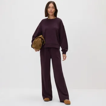 Dámské kalhoty Reserved - Kalhoty se širokými nohavicemi - tmavě fialová - 610GA-49X - 610GA-49X-M