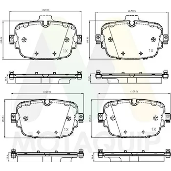 Brzdová destička Sada brzdových destiček, vždy 4 kusy v sadě MOTAQUIP LVXL2151