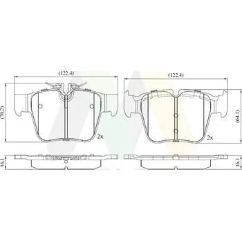 Brzdová destička Sada brzdových destiček, vždy 4 kusy v sadě MOTAQUIP LVXL1935