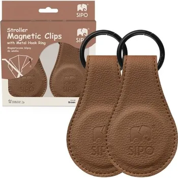 Kočárek Magnetické klipy na kočárek Sipo STROLLER HOOKS 2KS UNI Hnědá, Černá